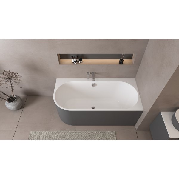 ASTRA R MONOLITH asymetrická vana 160x75x60cm, bílá/carina