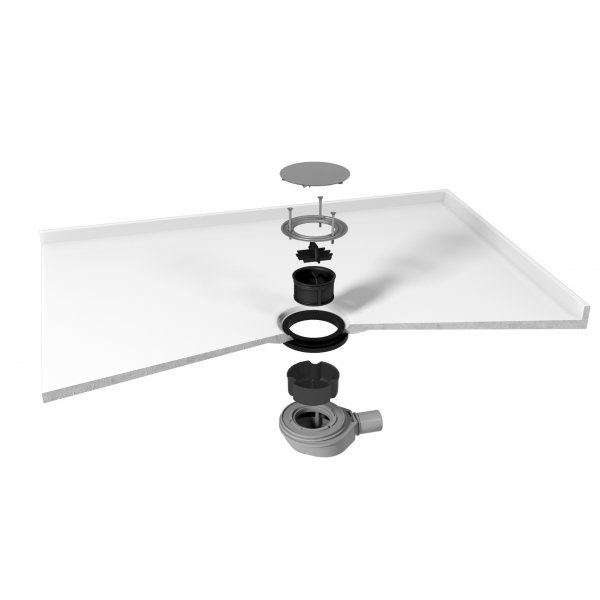 MIRAI vaničkový sifon, průměr 90mm, DN40, krytka černá mat