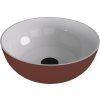 BANERA ROUND umyvadlo na desku, litý mramor, průměr 39cm, bílá/hnědá mat