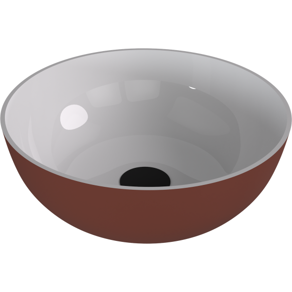 BANERA ROUND umyvadlo na desku, litý mramor, průměr 39cm, bílá/hnědá mat