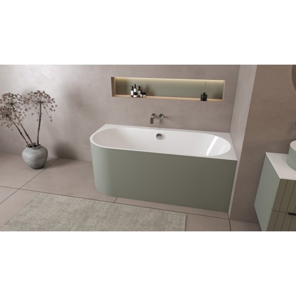 ASTRA R MONOLITH asymetrická vana 160x75x60cm, bílá/verde