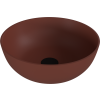 BANERA ROUND umyvadlo na desku, litý mramor, průměr 39cm, hnědá mat