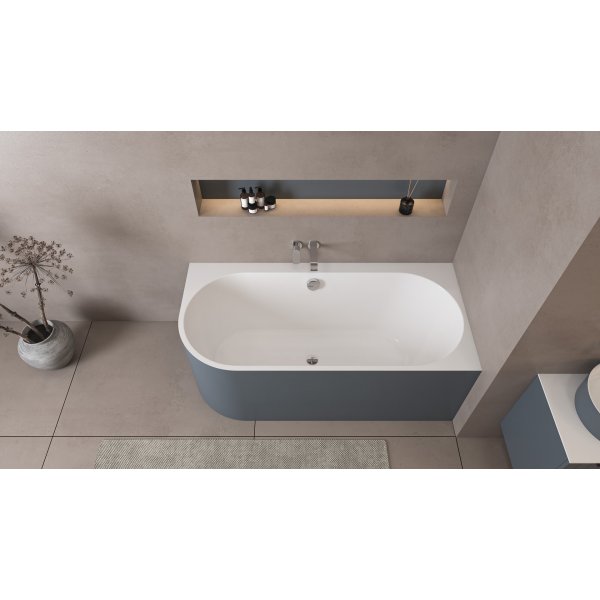 ASTRA R MONOLITH asymetrická vana 160x75x60cm, bílá/siena