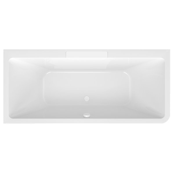 CASCATA L MONOLITH obdélníková vana 180x80x60cm, kaskáda bílá