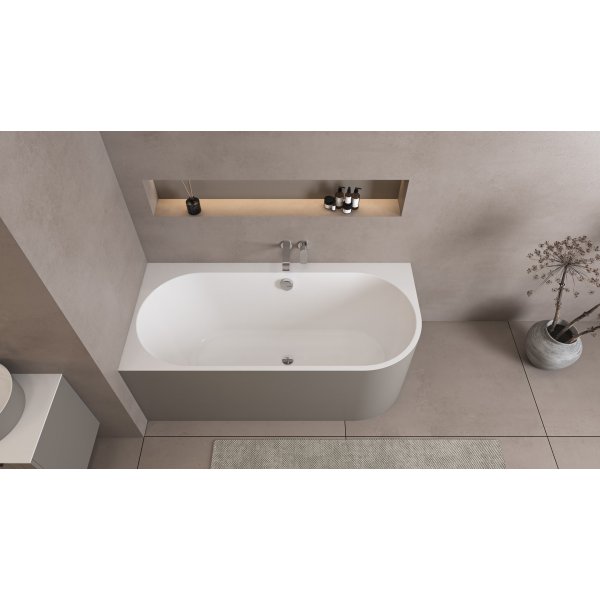 ASTRA L MONOLITH asymetrická vana 160x75x60cm, bílá/agila