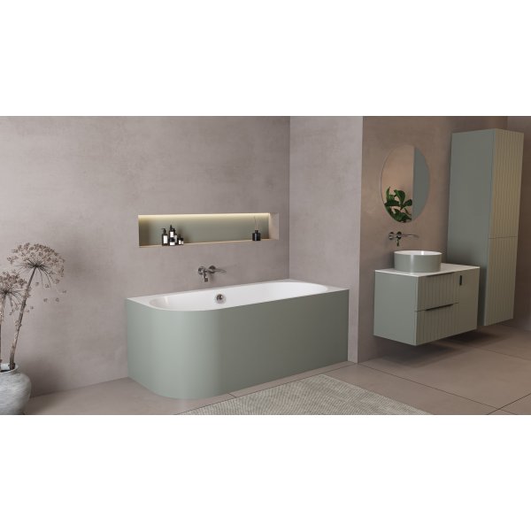 ASTRA R MONOLITH asymetrická vana 160x75x60cm, bílá/verde