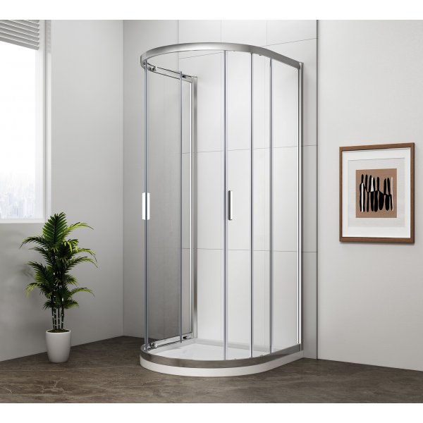 EASY půlkruhová sprchová zástěna 900x900mm, čiré sklo