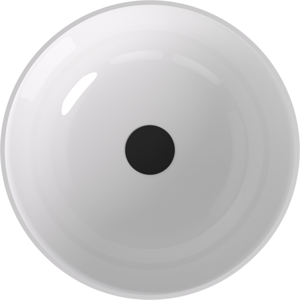 BANERA ROUND umyvadlo na desku, litý mramor, průměr 39cm, bílá/šedá mat