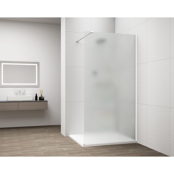 ESCA WHITE MATT jednodílná sprchová zástěna k instalaci ke stěně, matné sklo, 1500 mm