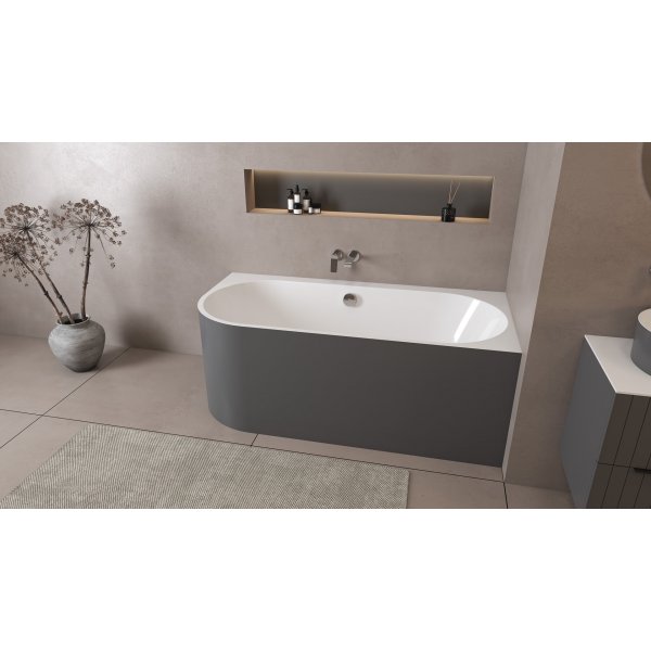 ASTRA R MONOLITH asymetrická vana 160x75x60cm, bílá/carina