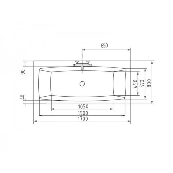 KVADRA obdélníková vana 170x80x47cm, bílá