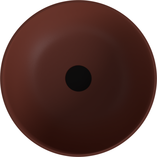 BANERA ROUND umyvadlo na desku, litý mramor, průměr 39cm, hnědá mat