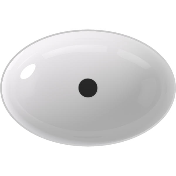 BANERA OVAL umyvadlo na desku, litý mramor, 60x40cm, bílá/béžová mat