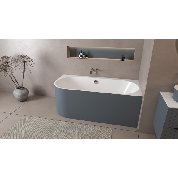 ASTRA R MONOLITH asymetrická vana 160x75x60cm, bílá/siena