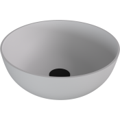 BANERA ROUND umyvadlo na desku, litý mramor, průměr 39cm, bílá mat