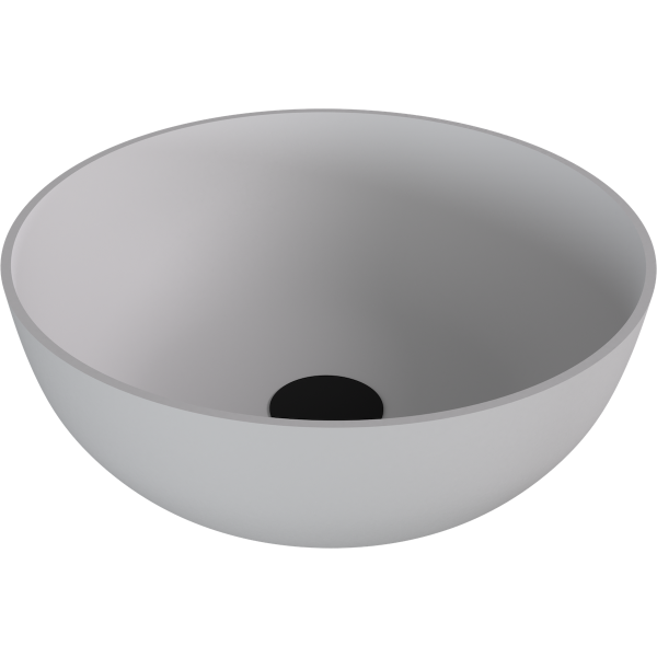 BANERA ROUND umyvadlo na desku, litý mramor, průměr 39cm, bílá mat