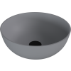 BANERA ROUND umyvadlo na desku, litý mramor, průměr 39cm, šedá mat