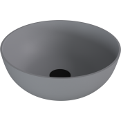 BANERA ROUND umyvadlo na desku, litý mramor, průměr 39cm, šedá mat