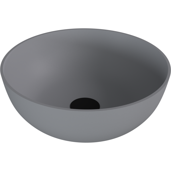 BANERA ROUND umyvadlo na desku, litý mramor, průměr 39cm, šedá mat