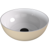 BANERA ROUND umyvadlo na desku, litý mramor, průměr 39cm, bílá/béžová mat