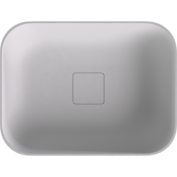 BANERA SQUARE umyvadlo na desku, litý mramor, 50x36cm, bílá mat