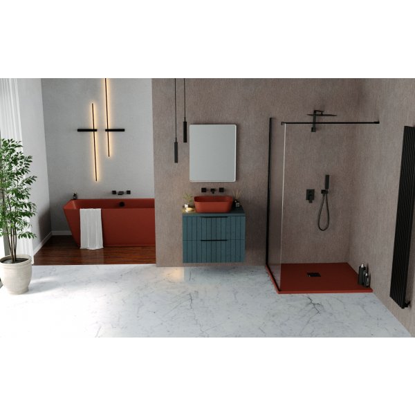 FLEXIA vanička z litého mramoru s možností úpravy rozměru, 90x90cm, hnědá mat