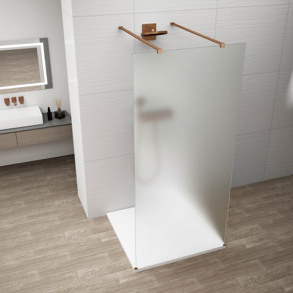 ESCA COPPER MATT jednodílná sprchová zástěna do prostoru, matné sklo, 1400 mm