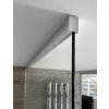 ARCHITEX sada pro uchycení skla, podlaha-stěna-strop se spádovou lištou, 1615x2600mm, pravá, leštěný hliník