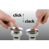 Vanová výpust 6/4", click-clack, solid surface, bílá mat