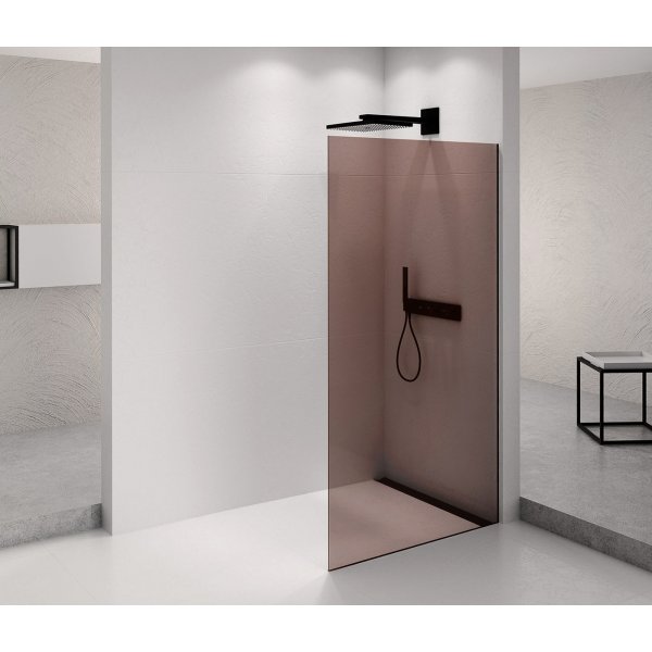 ARCHITEX BLACK MATT sprchová zástěna 1362mm, sklo Marron