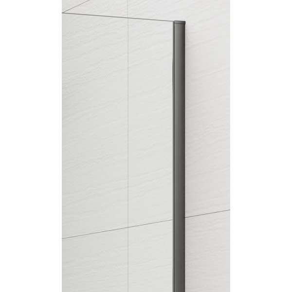 ESCA GUN METAL jednodílná sprchová zástěna k instalaci ke stěně, sklo čiré, 700 mm