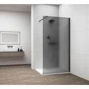 ESCA BLACK MATT jednodílná sprchová zástěna k instalaci ke stěně, kouřové matné sklo, 1100 mm