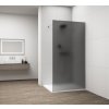 ESCA CHROME jednodílná sprchová zástěna k instalaci ke stěně, kouřové matné sklo, 900 mm
