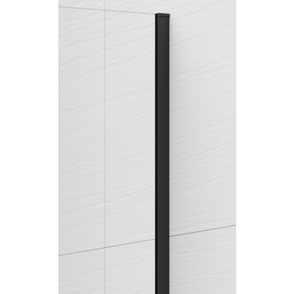 ESCA BLACK MATT jednodílná sprchová zástěna k instalaci ke stěně, kouřové matné sklo, 1500 mm