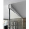 ARCHITEX sada pro uchycení skla, podlaha-stěna-strop se spádovou lištou, 1615x2600mm, levá, leštěný hliník