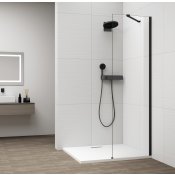 ESCA BLACK MATT jednodílná sprchová zástěna k instalaci ke stěně, sklo čiré, 500 mm