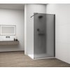 ESCA BLACK MATT jednodílná sprchová zástěna k instalaci ke stěně, kouřové matné sklo, 1500 mm
