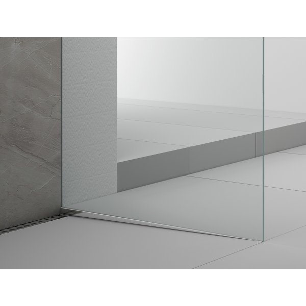 ARCHITEX sada pro uchycení skla, podlaha-stěna-strop se spádovou lištou, 1615x2600mm, pravá, leštěný hliník