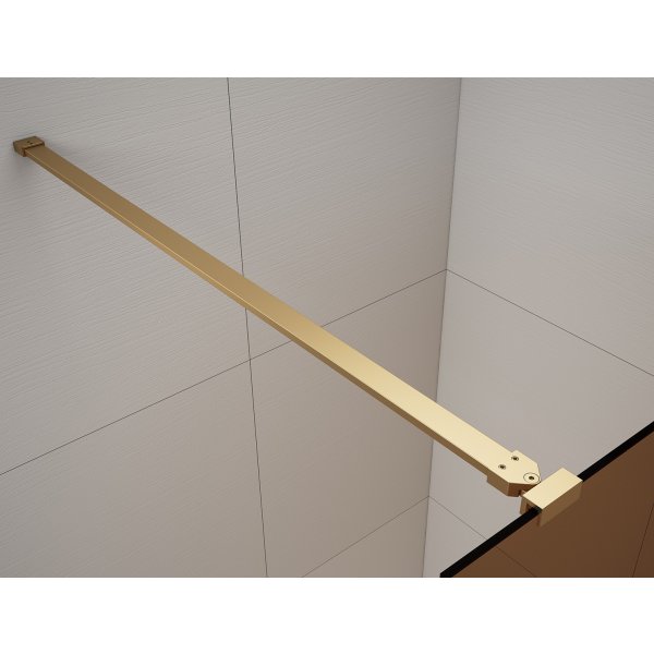 ESCA GOLD MATT jednodílná sprchová zástěna do prostoru, kouřové matné sklo, 1300 mm