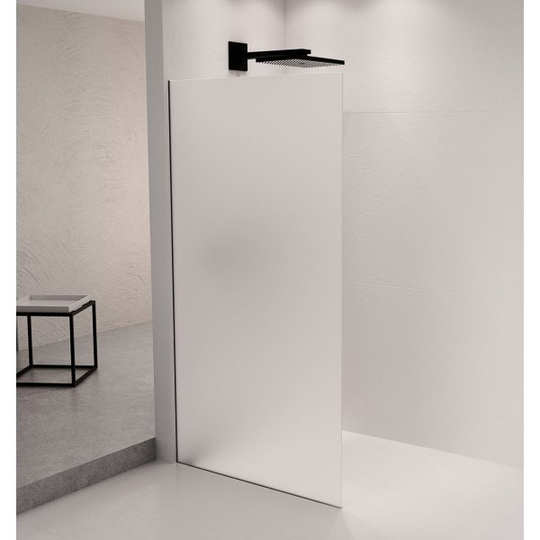 ARCHITEX sada pro uchycení skla podlaha-stěna se spádovou lištou, 1615x2105mm, levá, černá mat