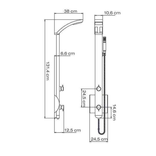 IDEA sprchový panel s termostatickou baterií