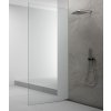 ARCHITEX sada pro uchycení skla podlaha-stěna se spádovou lištou, 1615x2105mm, levá, leštěný hliník