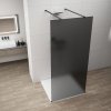 ESCA BLACK MATT jednodílná sprchová zástěna do prostoru, kouřové matné sklo, 1400 mm