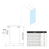 ESCA GUN METAL jednodílná sprchová zástěna do prostoru, matné sklo, 1400 mm