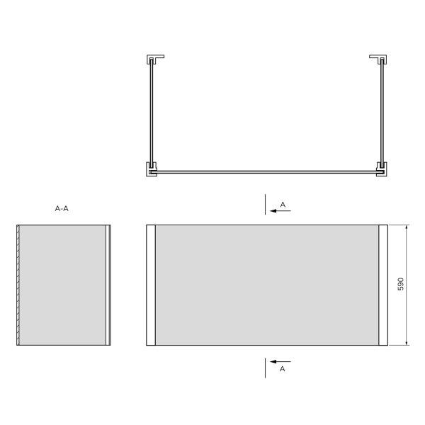 UNIVERSAL U panel 70x170x70x59cm
