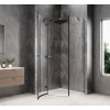 GLOBE GUN METAL čtvrtkruhový sprchový kout 900x900mm, čiré sklo, levé