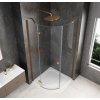 GLOBE COPPER MATT čtvrtkruhový sprchový kout 800x800mm, čiré sklo, levé