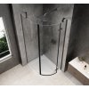 GLOBE GUN METAL čtvrtkruhový sprchový kout 800x900mm, čiré sklo, pravé
