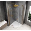 GLOBE GOLD MATT čtvrtkruhový sprchový kout 1000x1000mm, čiré sklo, levé