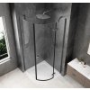 GLOBE GUN METAL čtvrtkruhový sprchový kout 1000x1000mm, čiré sklo, pravé